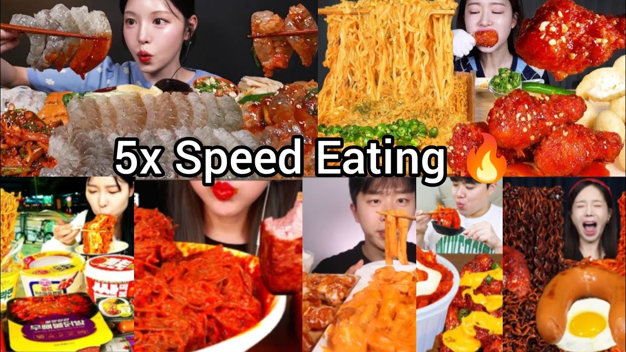 5x Speed korean Spicy Mukbang | BEST FOOD COMPILATION | ASMR MUKBANG | Satisfying Eating Sound 🔥🥵😱