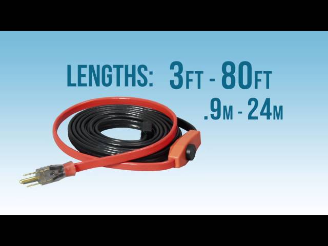 Easy Heat Freeze Free Pipe Heating Cable, Self-Regulating, 5-Ft