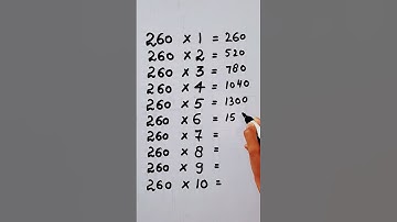 write the Table of 260 in 19 second only..#maths #hack #mathstricks @study_care0