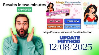 Mega Personals 2 minute Verification Bypass Complete😍Mega Personals Account Create New Update 2025