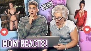 My MOM REACTS to my GIRLFRIENDS INSTAGRAM PHOTOS! (Funny)