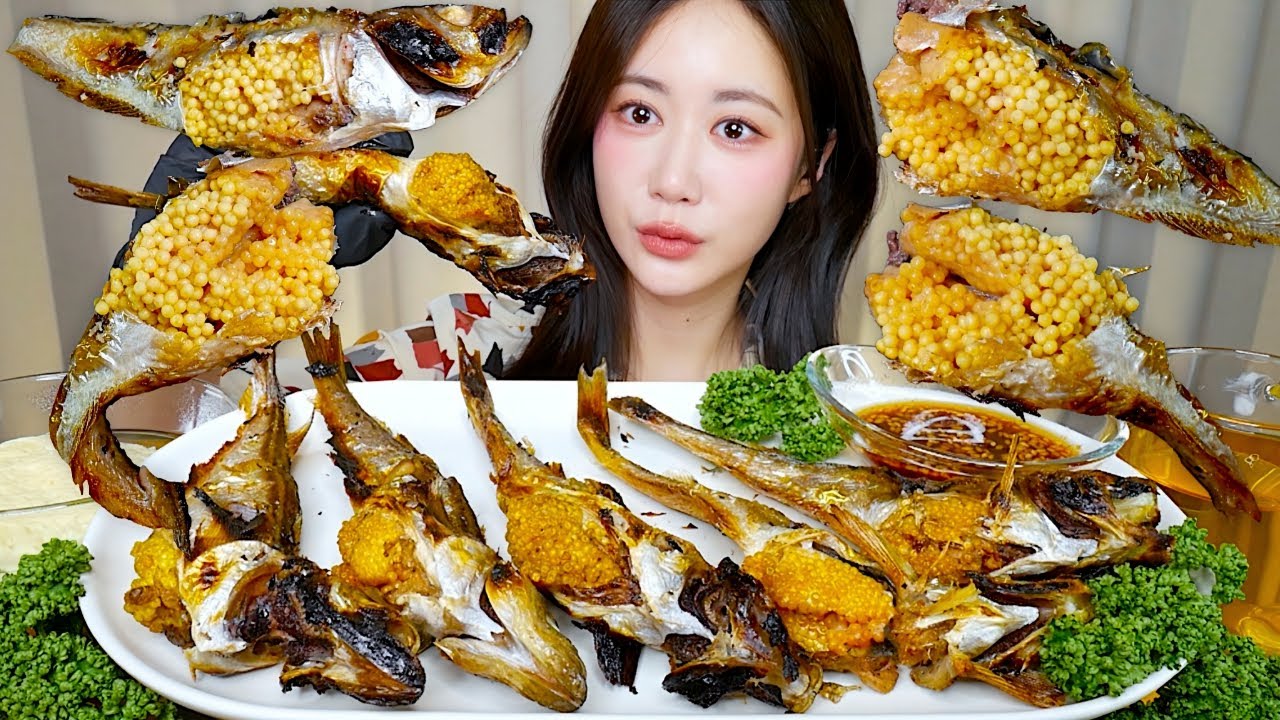 황금빛 알을 품은 도루묵💛알도루묵 먹방😆 Grilled Sailfin Sandfish ハタハタ焼き | Mukbang ASMR