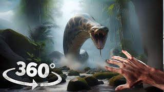 : 360 Titanoboa Snake Chase on Snake Island VR 360 Video 4K Ultra HD