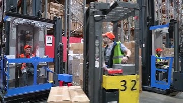 1.6 ton Man up VNA forklift Application Video