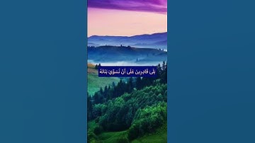 بَلَىٰ قَادِرِينَ عَلَىٰ أَنْ نُسَوِّيَ بَنَانَهُ❤️#اطمئنان #راحة_نفسية #ذكر #سورة_القيامة