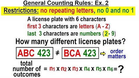 Statistics: Ch 8 Combinations and Permutations (6 of 22) General Counting Rules: Ex. 2