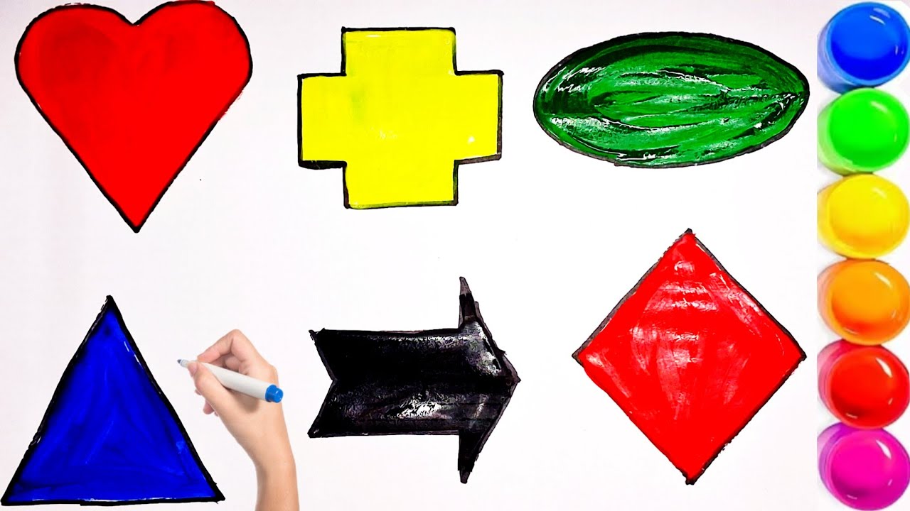 Shapes and colors name ! Learn shapes name ! Colors in shapes ! Drawing shapes ! Best video for kids