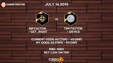 CSGO Betting: TSM vs NIP Prediction [July 16 2015]