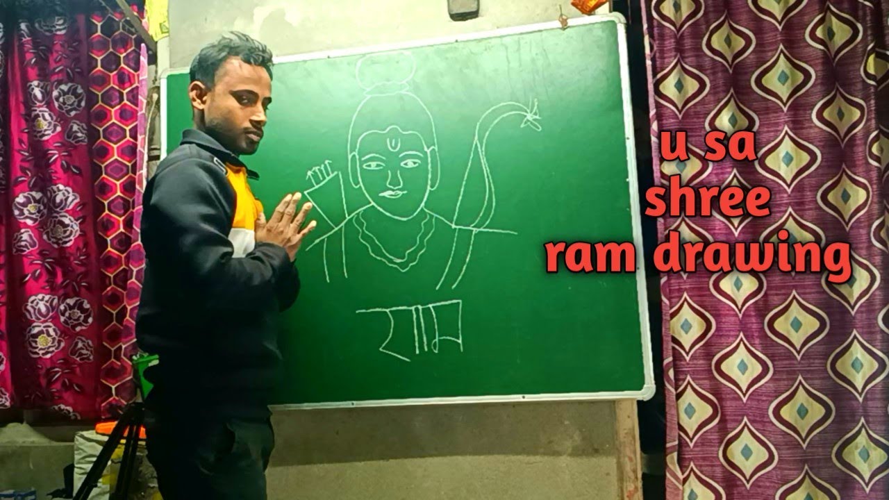 (U ) sa lord Shree ram 🙏 drawing step by step | Shree ram drawing of ...