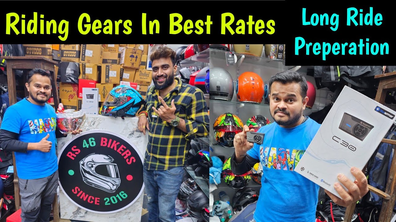 Long Ride Shopping 🥳 Riding Pant, Helmet Bluetooth, Handgloves in Best Rate #rs46bikers