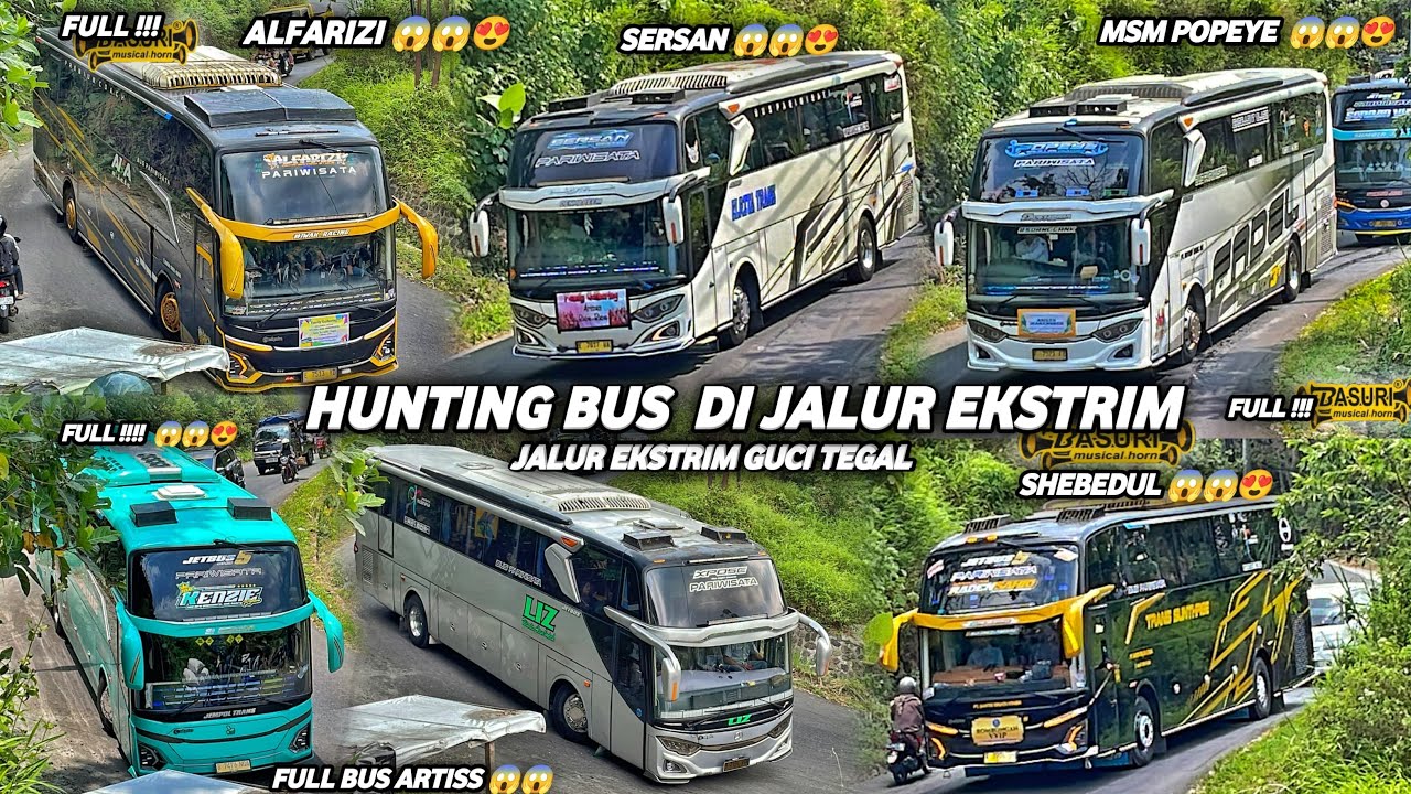 FULL TELOLET BASURI !! HUNTING BUS DI JALUR EKSTRIM GUCI TEGAL | FULL BUS ARTID