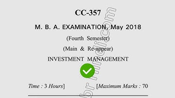 2018 Dcrust MBA 4th Sem Investment Management Question Paper