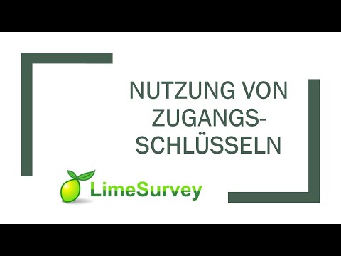 LimeSurvey: Zugangsschlüssel