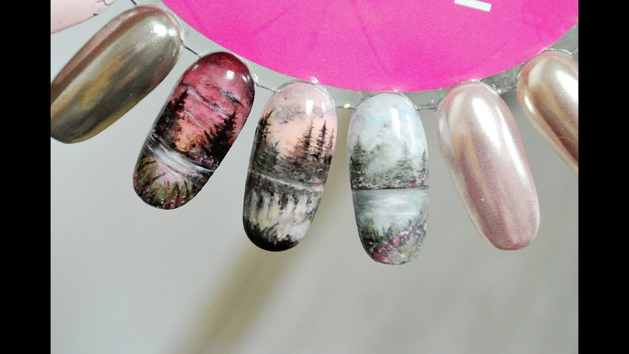 Jak namalować krajobraz na paznokciach? How to: Nail art landscape tutorial | Gel Brush Indigo Nails