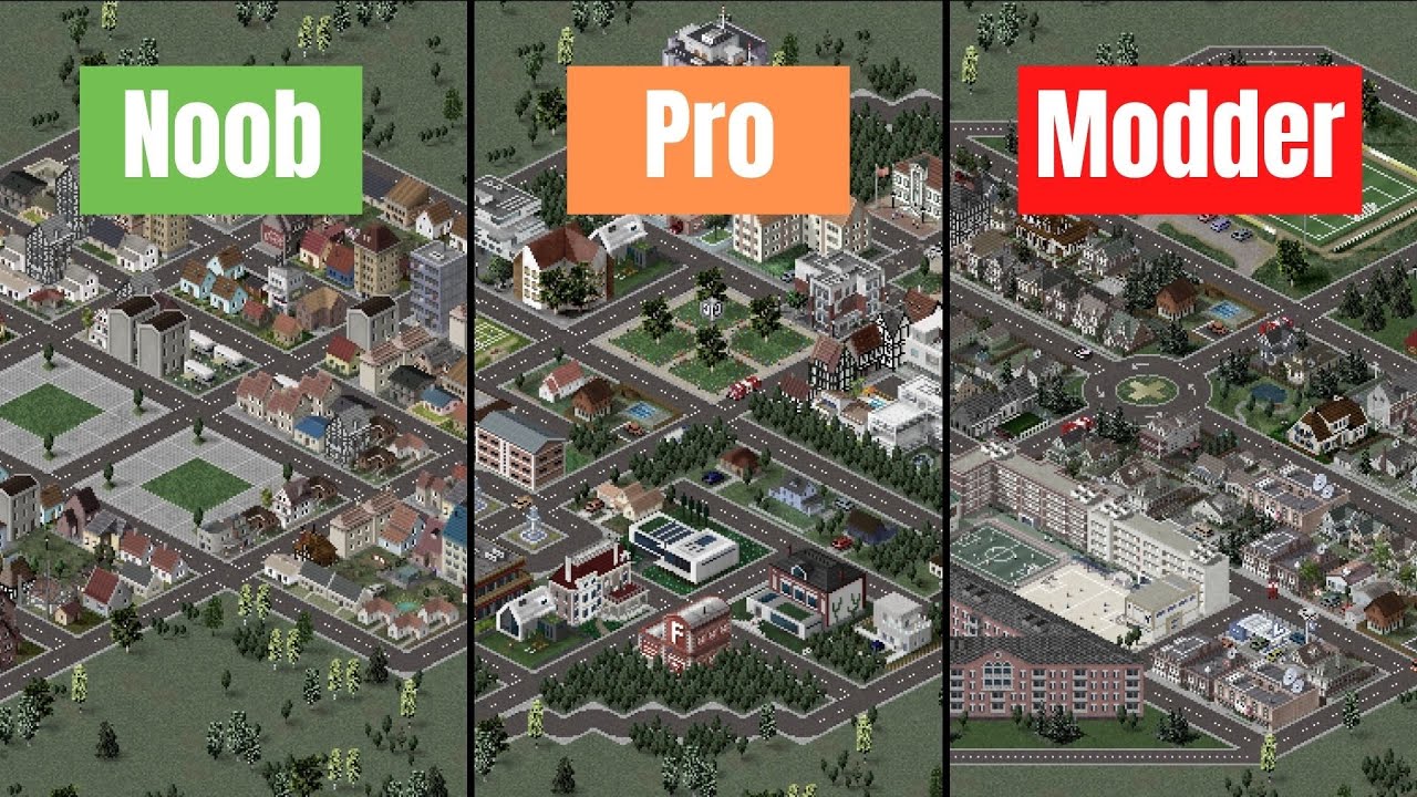 Noob vs Pro vs Modder - Building a perfect suburb in TheoTown - Strycedar