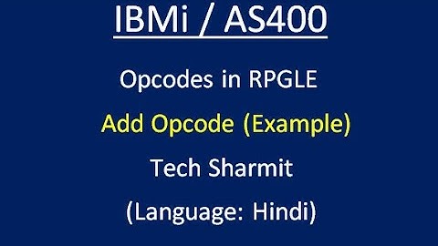 IBMi (AS400) - How to use ADD Opcode in #RPGLE.