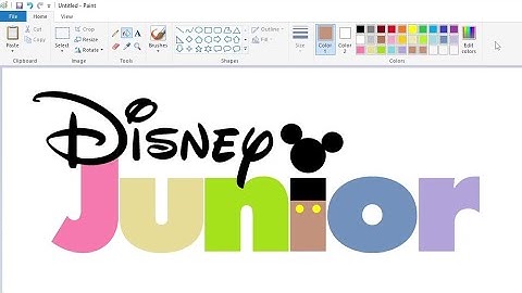 How to draw a colorful Disney Junior logo using MS Paint | How to draw on your computer