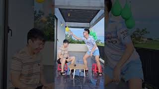 Bottle Flipping Challenge Dodging Water Balloons #challenge #games #funny