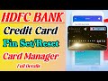 HDFC Credit Card Card Control & Pin Set/Reset Full Details