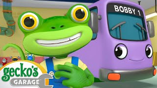Bobby the Bus Goes Electric | Gecko's Garage - Cartoons for Kids | Trucks and Cars
