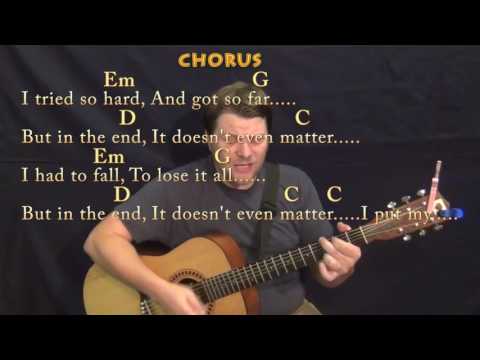 In The End (Linkin Park) Guitar Cover Lesson in Em with Chords/Lyrics - Munson