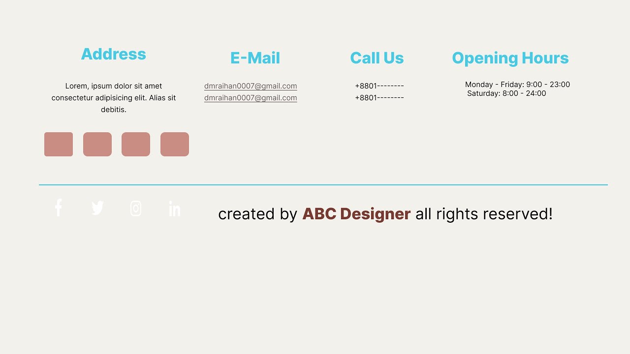 Responsive Footer Design using Html & Css | Drinks Website - YouTube