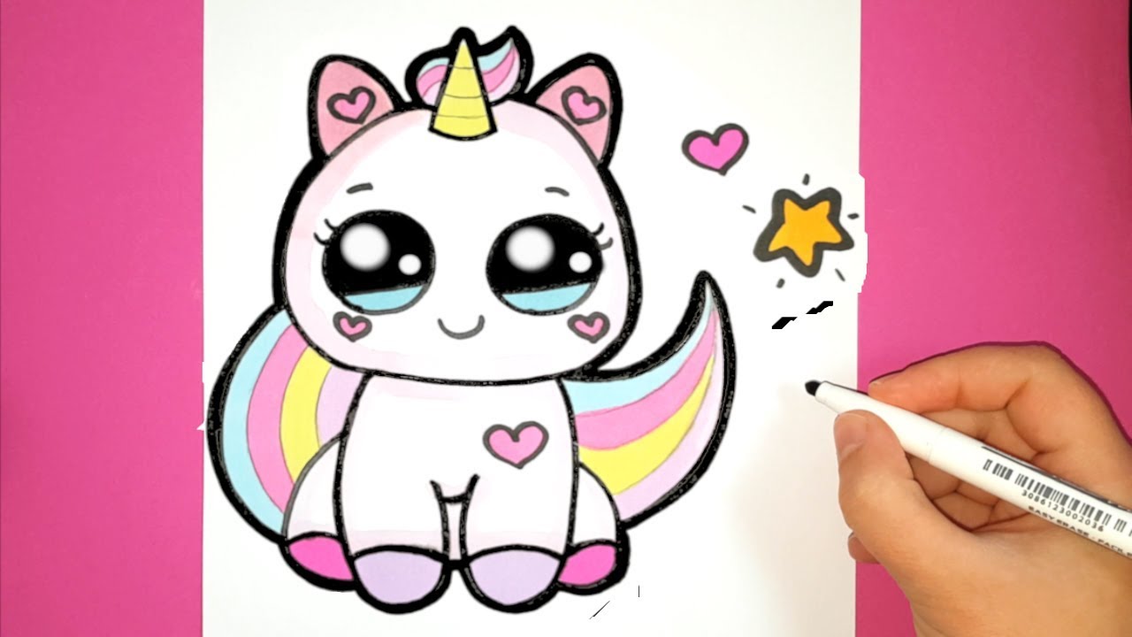 How to Draw a Cute Baby Unicorn - SUPER EASY - HAPPY DRAWINGS ...