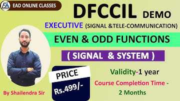 EVEN AND ODD FUNCTIONS | DFCCIL EXECUTIVE | CRASH COURSE DEMO CLASS | BY SHAILENDRA SIR