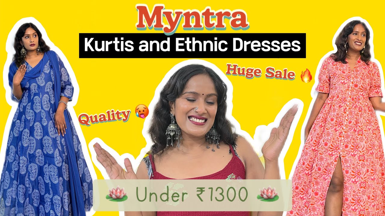 Kurtis and Ethnic Dresses Under ₹1300 | Affordable Ethnic wear | Myntra  Haul | Trending Festive wear - YouTube
