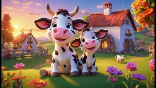 Baby Cow Say Moo Moo Moo | Animal Sound Song for Kids | Learn Farm Sounds with Baby Cow