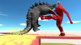 Epic Kick of Titan Pushes Monsters into LAVA Quicksand - Animal Revolt Battle Simulator