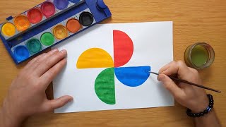 How to draw the NEW Google Photos logo 2020