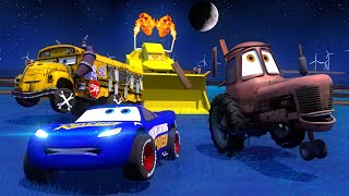 Cars Toons ⚡️Fabulous Lightning McQueen Vs Miss Fritter Tractor Tipping