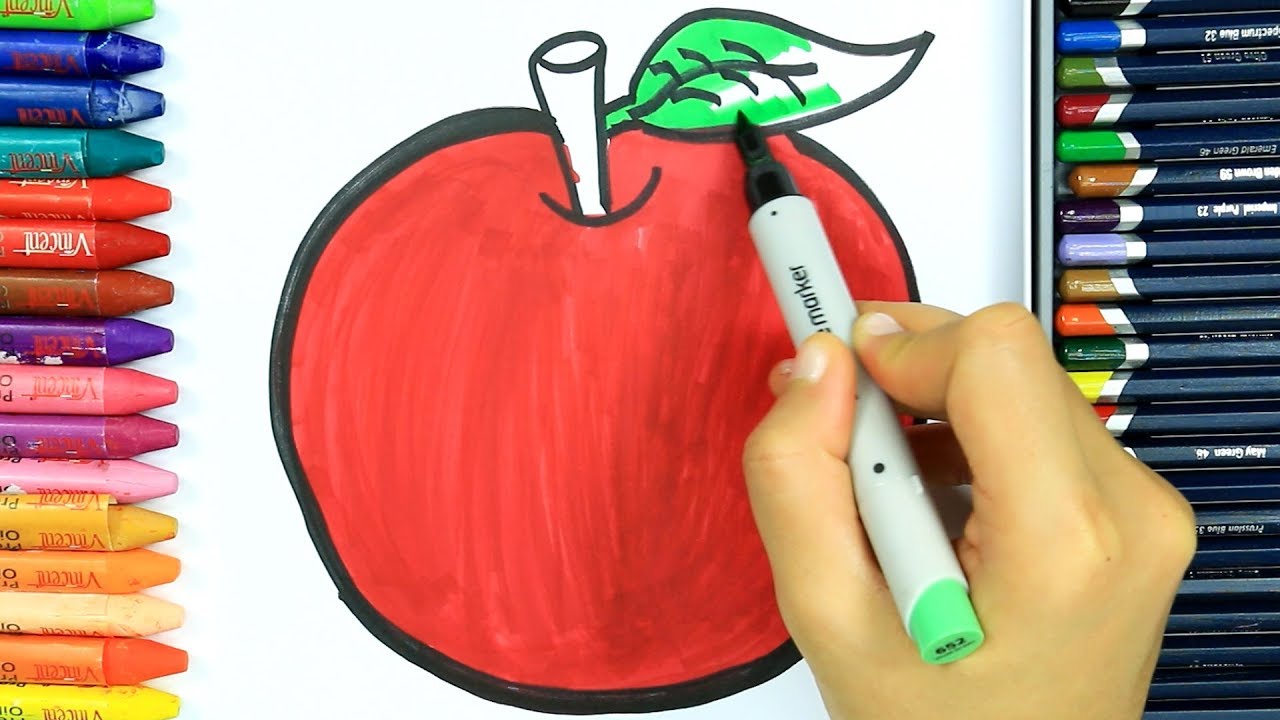 Mela Pagine da colorare ðŸŽ e disegnare Mela