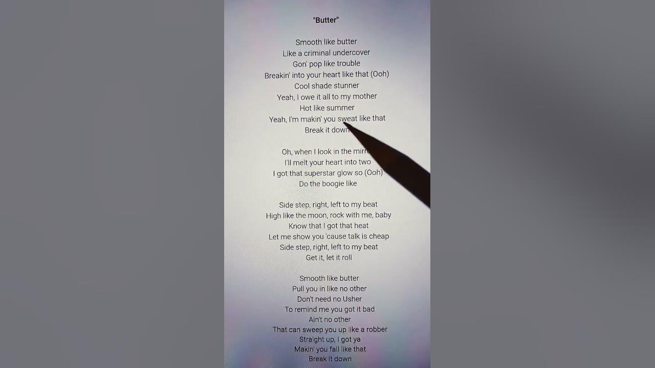 BTS- "BUTTER" lyrics #btsarmy #kpop #lyrics #bbklyrics #bts #love