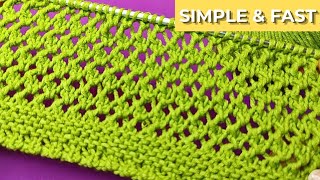 ✅Easy 2-Stitch Knitting Pattern Part 4 | Simple &amp; Fast Mesh Stitch | #knittingpattern #tutorial 