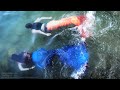 Blue Mermaid &amp; Orange Mermaid swimming together (splashing around with my friend HeatherBrookeiv)