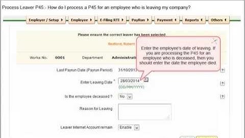 Process Leaver P45:-How do I process a P45 for an employee who is leaving my company?