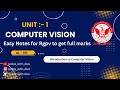 Computer Vision Unit 1 (AL701) || RGPV 7th Semester || In One Shot || #rgpvbhopal #youtubevideo