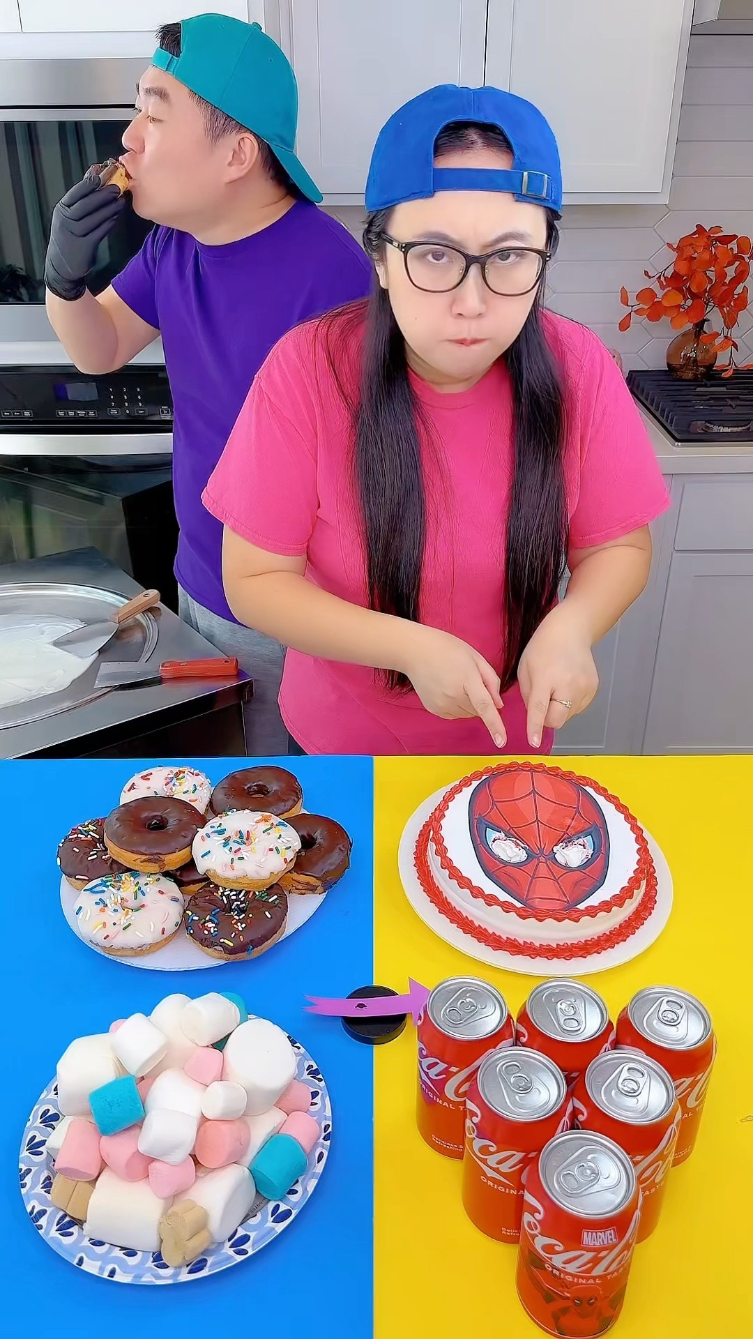 Spider-Man cake vs egg ice cream challenge!? #funny by Ethan Funny Family