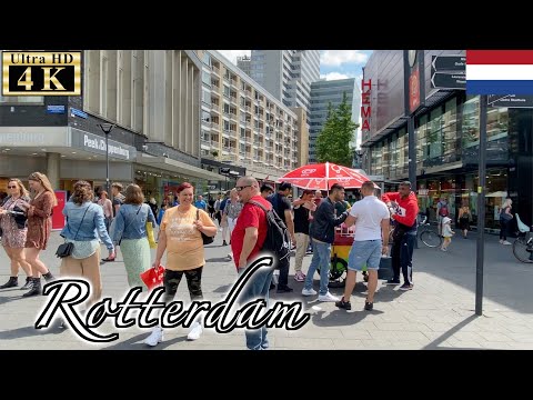 ??Rotterdam Summer Walk - Centrum District -【4K 60fps】