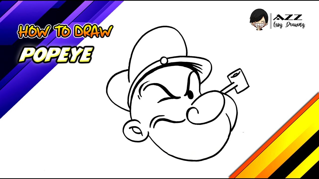 Learn How To Draw Popeye. Simple And Easy To Follow Tutorial.