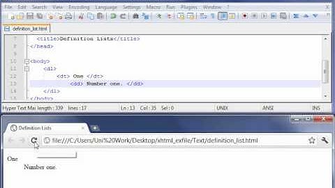 html: definition list