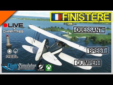 Le Finistère (Quimper, Ouessant, Brest) en Wako YMF-5 ● FlightSimulator 2020, PC et XboxSeries X|S