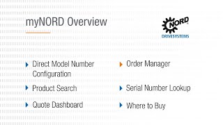 myNORD Overview: Order Manager | NORD Gear Corporation