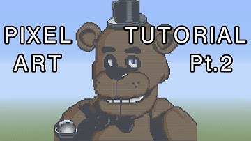 Minecraft Pixel Art Tutorial - Freddy Fazbear FNAF Part 2