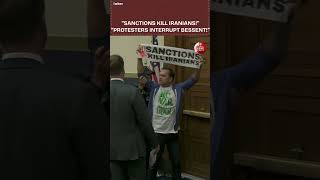 Bessent Hearing Interrupted: Protesters Ejected After “Sanctions Kill Iranians” and “Cubans” Signs