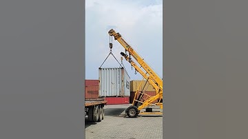 loading 10 tone 40ft length container on truck Hydra 🏗️crane work