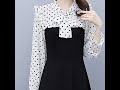 ドットデザインとブラックの切り替えが綺麗なリボンワンピース Sunny's Room 32103227