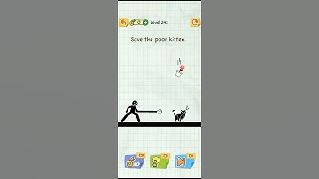 draw 2 save game level- 242 save tha poor kitten.funny🤣 game video #subscribe #viralvideo